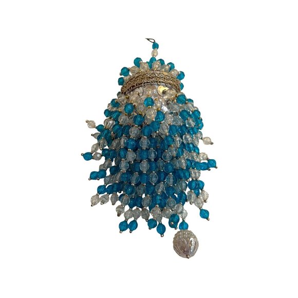 Christmas Cascading Chandelier Ornament Beaded Tea Ball Fan Pull Charm Bohemian - Picture 8 of 10